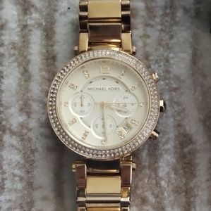 Michael Kors Parker gold plated watch